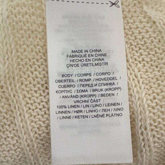 Ralph Lauren Black Label 100% Linen Cream Cable Knit Sweater MM184 - Picture 6 of 6